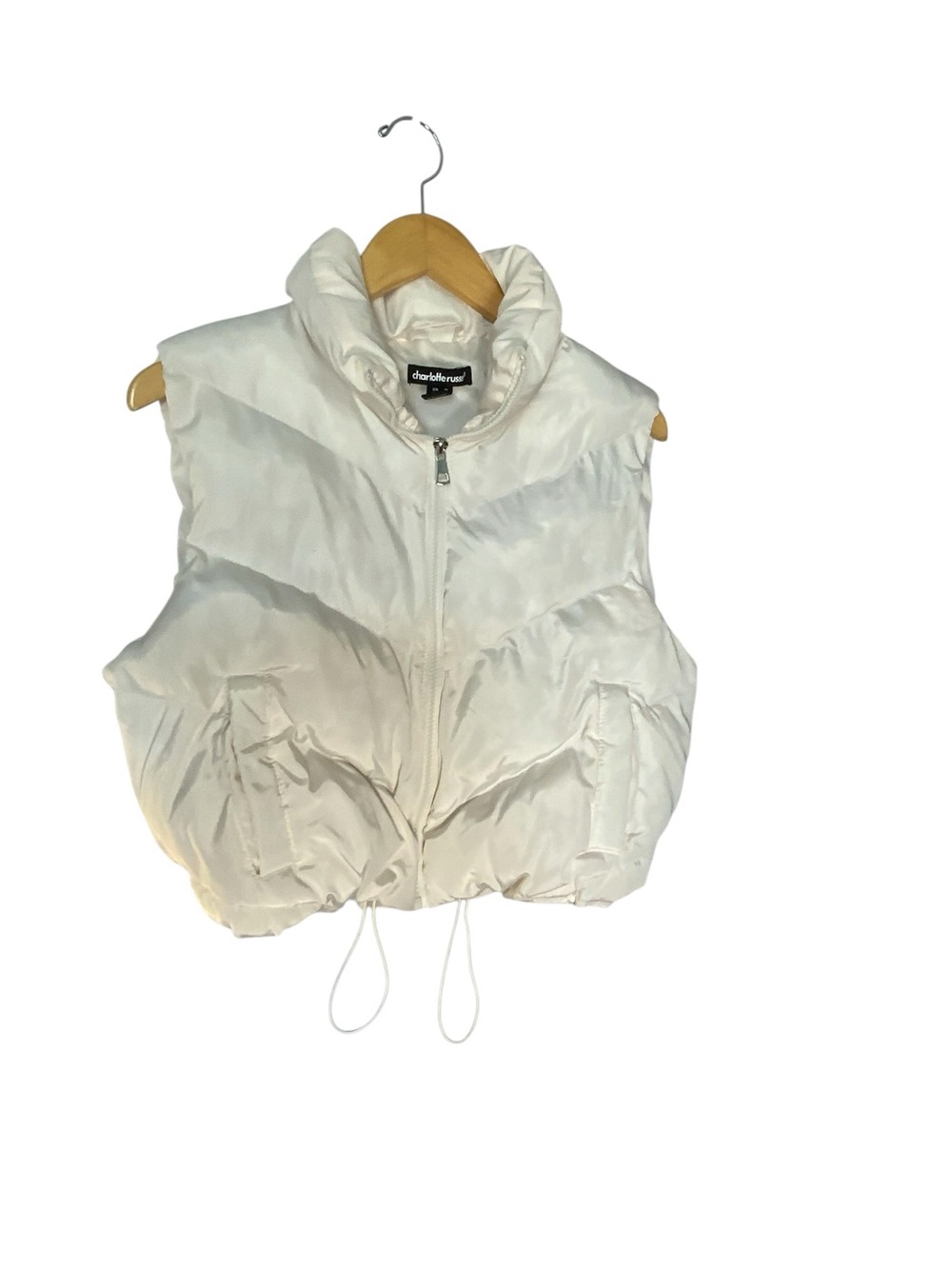 Charlotte Russe Off-White Quilted Puffer Vest